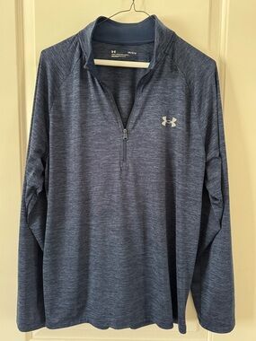 Under Armour Men's Navy Blue Heather 1/4 Zip Performance Pullover